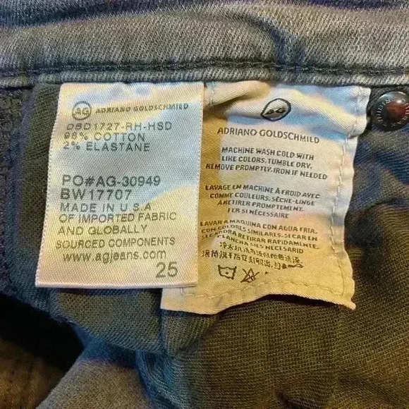 Adriano Goldschmied Women Stevie Capri Jeans 25 Charcoal Slim Straight Low Rise - Picture 11 of 12